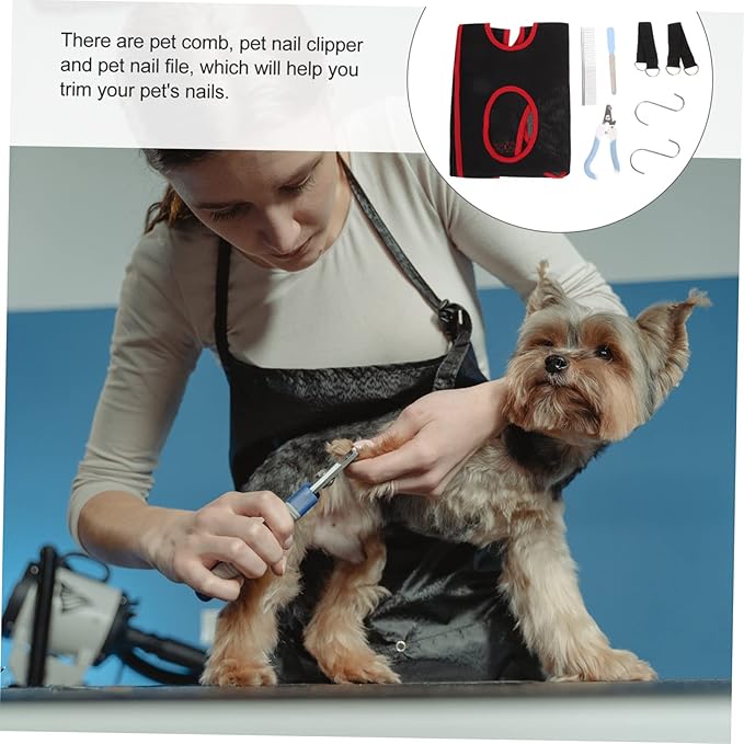 1set Pet Cat Grooming Hammock Breathable Sling for Nail Cutting Lightweight Cats Easy Assembly Pet Grooming Accessory
