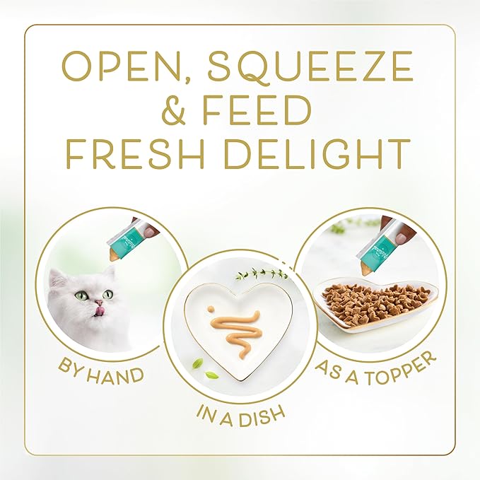 Purina Fancy Feast Squeezable Cat Treats Tube, Savory Puree Naturals with Natural Tuna in a Demi-Glace - 0.35 Ounce (Pack of 12)