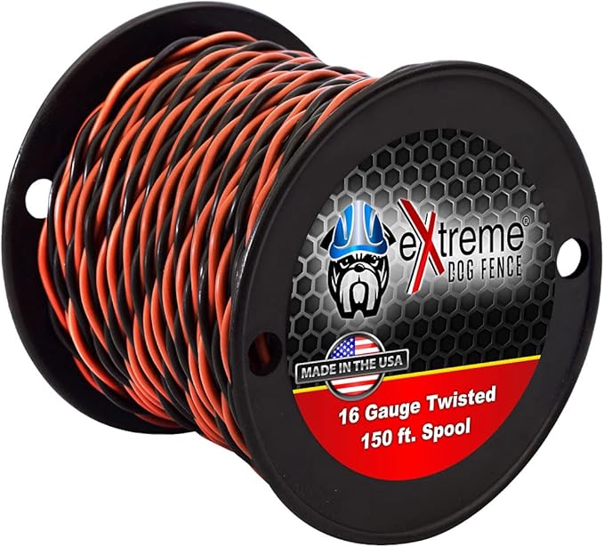 Extreme Dog Fence 16 Gauge Transmitter Wire - 150 Foot Spool of Pre-Twisted Cable - Compatible with All Wired Electric Dog Fence Systems