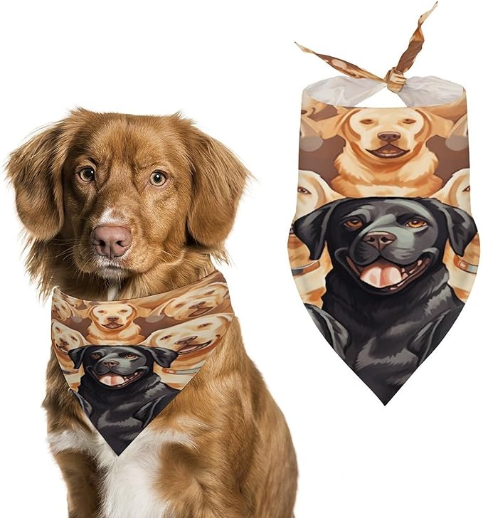 Dog Bandana Spring Pet Scarf Adjustable Triangle Labrador Retriever Dogs Printing Dog Bib Washable Polyester Puppy Bandana for Small Medium Large Dogs Cat Birthday Party Supplies