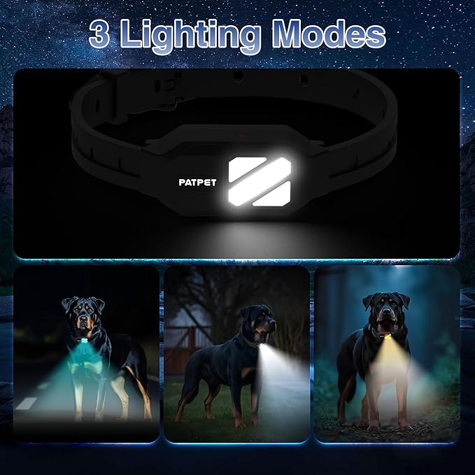 PATPET Shock Collar for Dogs, 4200Ft Dog Training Collar with Remote, 3 Training Modes Beep, Vibration, Static, Rechargeable Electric Collars for Medium Large Dogs