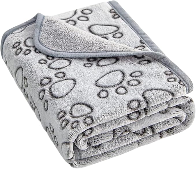 Dog Blanket Soft & Comfortable Cute Paw Printing Blanket Small 29.9x40.9 Inch Washable Dog Blankets for Small Dogs Cats Sleep Supplies Pet Lovers
