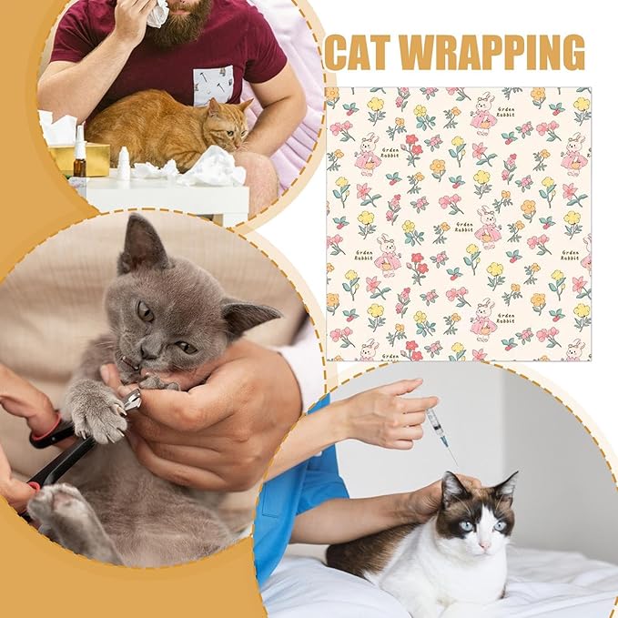 Cat Nail Clippers Wrap - Anti-Scratch Grooming Restraint, Adhesive Pet Holder, Comfortable Anti-Escape Swaddle, Soft Protective Cover | Cute Multi-Functional Wrap for Pet Lovers, Friends, Home