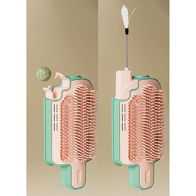 Adjustable Grooming Brushes for Wall Mount Ice Cream Shaped Pet Massage Tool Loose Hair Remover Removable Cats Grooming Tool