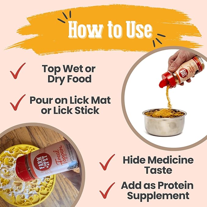 Farm To Pet - Dry Dog Food Topper - 4.7 oz Turkey Meal Toppers for Dogs, Single Ingredient, Lean, All Natural, Healthy Food for Small, Medium, Large Breeds, & Puppies, Made in USA