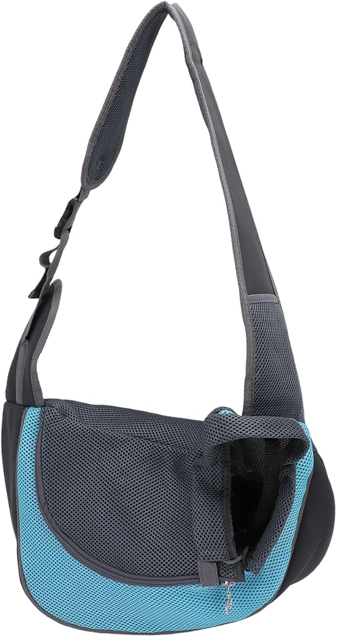 Pssopp Dog Supplies Breathable Puppy Sling Adjustable Neck Pet Carrier Purse for Outdoor Outings Camping Travel Small Cat Dog Sling Carrier, Travel (L)