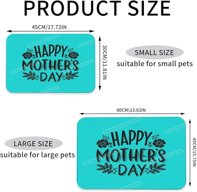 Pet Feeding Mat Absorbent Dog Mat for Food and Water Bowl Dog Accessories Happy Mother's Day Floral Gift for Mom Ep Pet Supplies Dogs Quick Dry Cat Water Dispenser Mats 18X12In