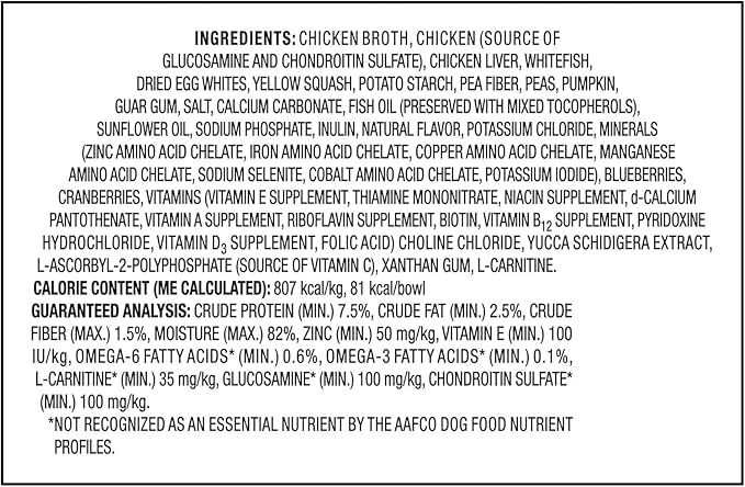 Pure Balance Pro+ Chicken Stew Wet Dog Food for Mature Pets, Grain Free, 3.5 oz Cups - High-Protein Formula, Real Chicken, Senior Dog Food, Supports Healthy Skin & Coat (12 Cups of 3.5 oz)