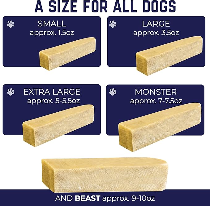 Devil Dog Pet Co. Himalayan Yak Cheese Dog Chews, Large - 3 Pack, 100% Natural & Healthy, Lactose-Free, Long-Lasting Dog Treats, Premium Yak Milk Chew Bones for Dogs