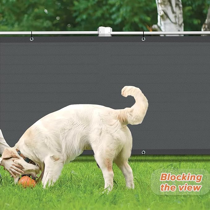 LOVE STORY 2.5' x 10' Dark Grey Balcony Screen Privacy Fence Cover UV Protection (HDPE) Weather-Resistant 3 FT Height Shield for Deck, Patio, Backyard, Outdoor Pool, Porch, Railing