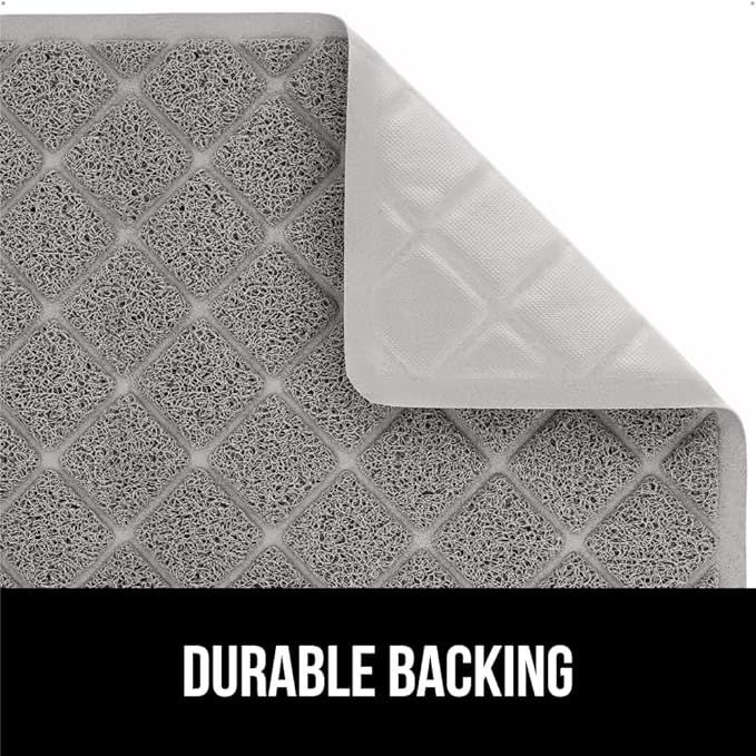GORILLA GRIP Cat Litter Box Mat, Water Resistant, US Designed Kitty Litter Trapping Mats, Easy to Clean, Scatter Control, Less Mess and Clean Floors, Kitten Supplies for Indoor Cats, 30x20 Grey