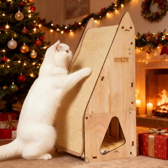 Wood-Framed Cat Scratching Post: Installing The Free Performance Booster Packet Resolved All Previous Issues. Integrated Post Tunnel House Bed. All-in-One Space Saver & Budget-Friendly (24in)