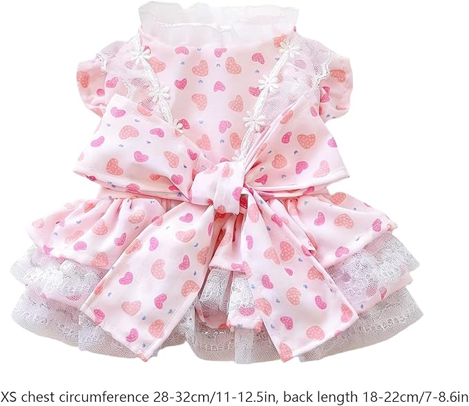 Genérico Dog Dress - Adjustable and Breathable - Summer Clothes for Kittens, Dog Set - for Birthday, Outdoor, Daily Use, Walks, Travel, Photos