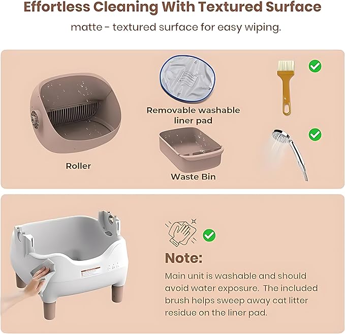 time-Limited seckill $147, Limited to 10 Units Self Cleaning Litter Box, Automatic Cat Litter Box with APP Control, Odor-Free Large Waste Bin, Open-Top for Multi Cats