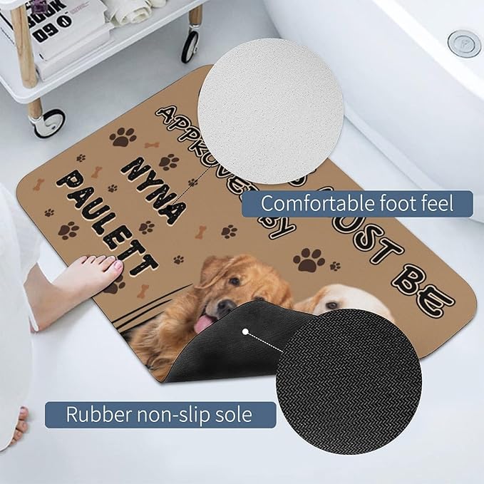 Generic Custom Doormat, Personalized Pet Feeding Mat for Dog & Cat, Outdoor Carpet, RV Mat, 30"L x 18"W or 24"L x 16"W, Recycled Rubber with Polyester Felt, Pet Owners, Unisex, All Ages