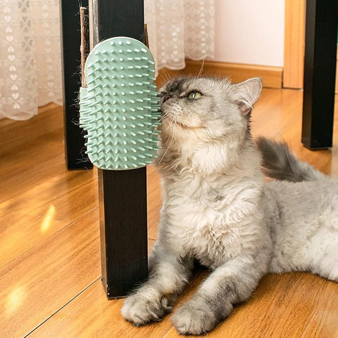 UPKOCH Cat Corner Massaging Comb Rubber Cat Grooming Tool for Self-massage Hair Removal Wall-mounted Portable
