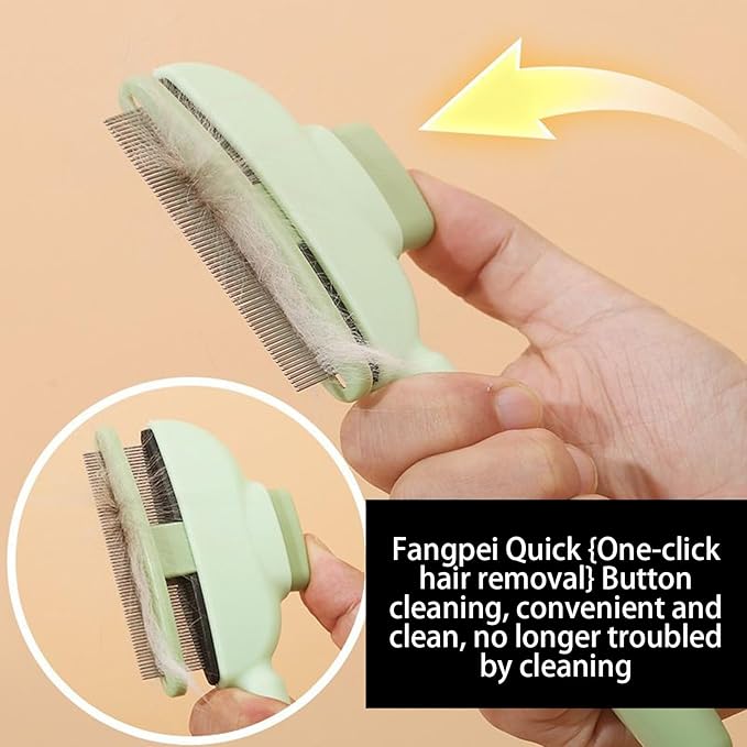 Dog Brush | with Release Button Grooming Supplies - Long Hair Cat Brush Dematting Comb,for Long Short Puppy Kitten Pet Undercoat Indoor Home Travel Bath Massage