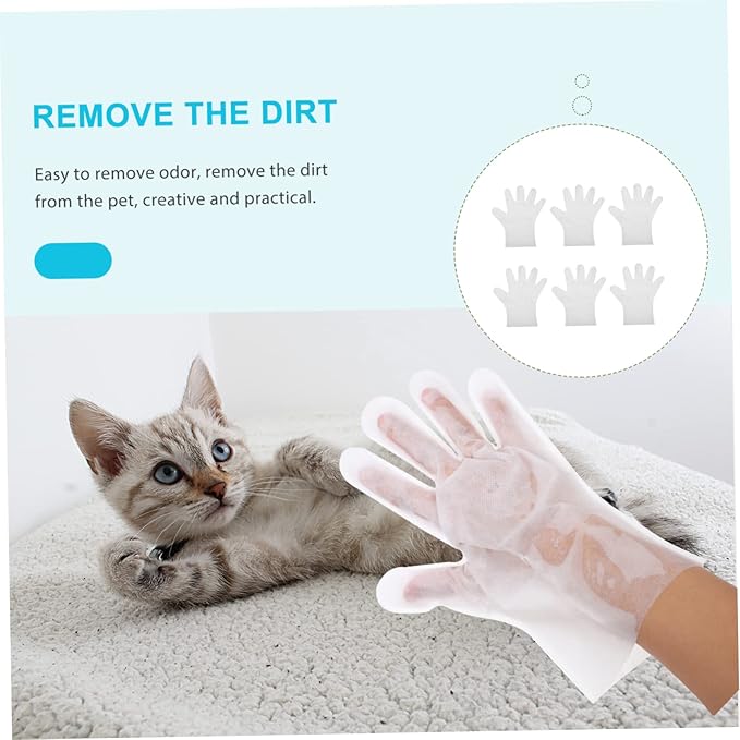 PET Grooming Gloves Wash and Dog Cleaning Mitts 6 Pcs Bathing Gloves for Easy PET Massage and Grooming Supplies