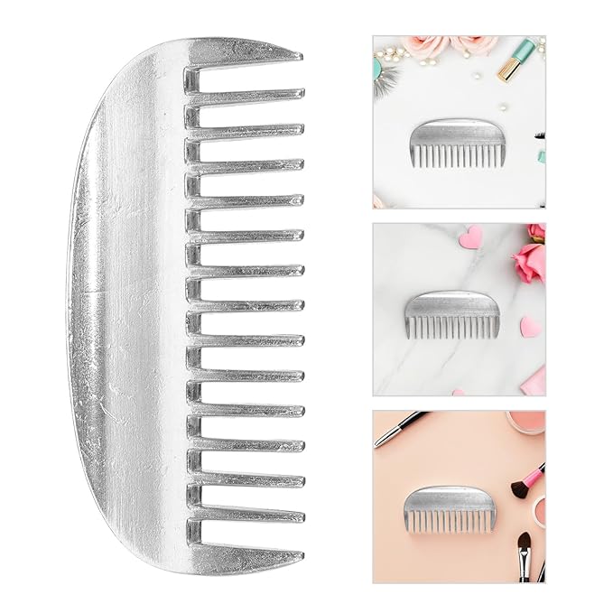 Dog and Cat Grooming Comb Metal Aluminum Deshedding Brush Wide Teeth Pet Hair Removal Comb for Long and Short Hair Pets Silver