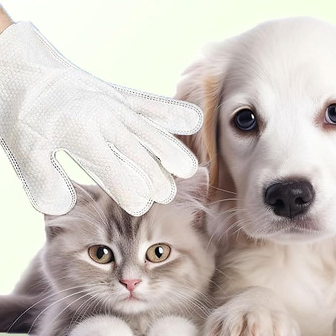 6PCS/Bag Pet for Dog Cats Gentle Extracts NoRinse Design Easy to Use Wipe Gloves for Grooming Removal Pet for Daily Care