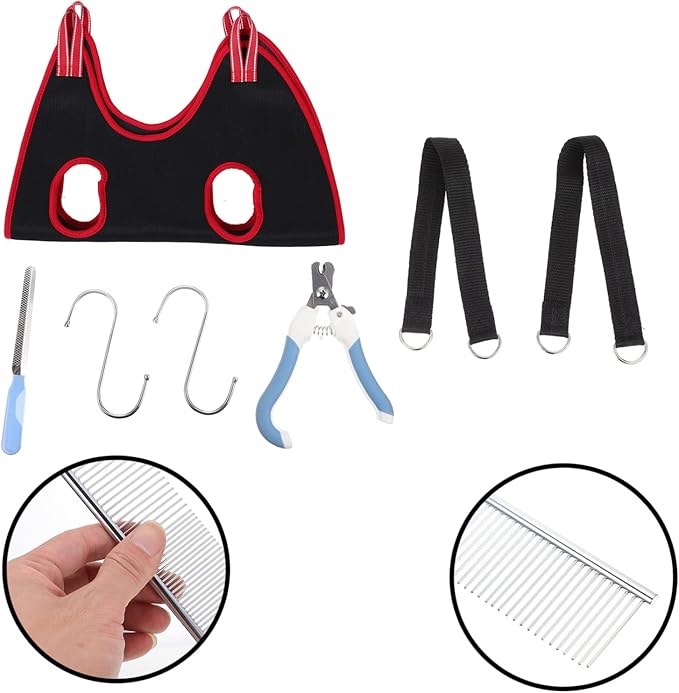 Kisangel Professional Cat Dog Grooming Hammock Nail Clippers Set Dog Grooming Bag for Medium and Small Pets