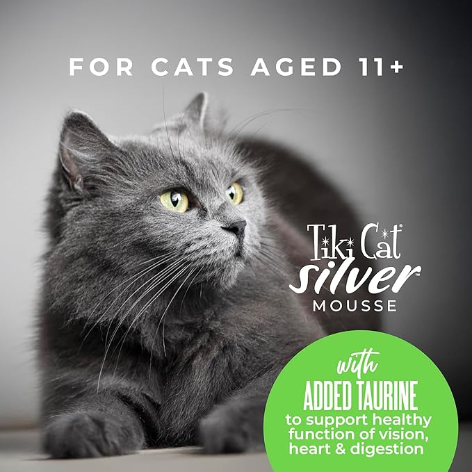 Tiki Cat Silver Mousse Wet Cat Food, Chicken, Duck & Duck Liver in Broth, 2.8 oz. Pouch (12 Count)