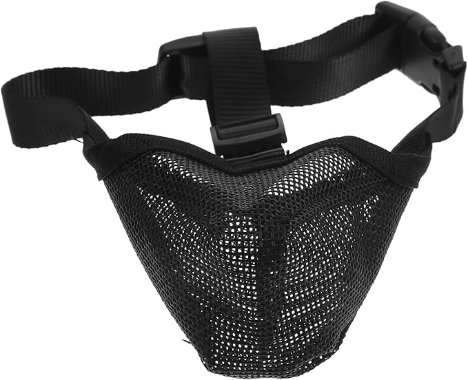 VOSAREA Professional Dog Muzzle Breathable Mesh Soft Mouth Cover Anti-Biting No Barking Muzzle for Large Dogs Black S Size Comfortable Pet Supply Training Grooming