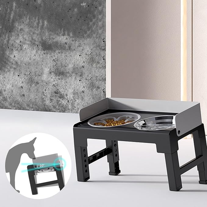 Dog Feeder Food Water Bowl Double Bowl Height Adjustable Large Capacity 2 in 1 Pet Feeding Supplies Slow Feeder Bowls Puppy