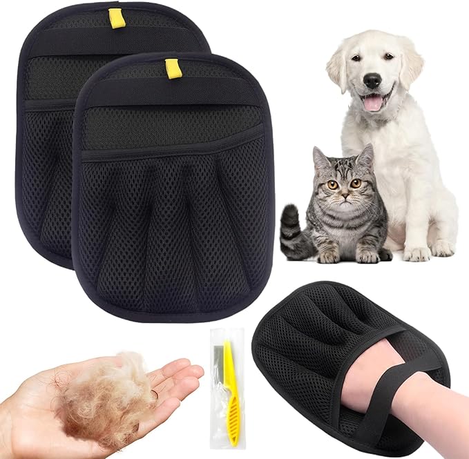 Pet Hair Remover Gloves, Electrostatic Removal Gloves for Pet Hair, Cat & Dog Hair Removal Tool for Furniture Couch
