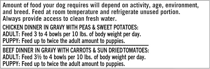 Pure Balance Grain-Free Wet Dog Food Variety Pack, Chicken Dinner with Peas & Sweet Potatoes and Beef Dinner with Carrots & Sun Dried Tomatoes in Gravy, 3.5 oz Cups (12 of 3.5 oz Cups)
