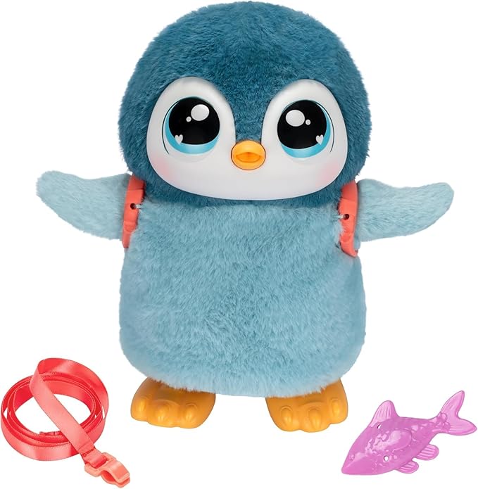 Little Live Pets Walking Penguin My Pet Waddles, Interactive Plush Penguin with 25+ Sounds and Detachable Leash, Toy Penguins for Kids of Ages 5+