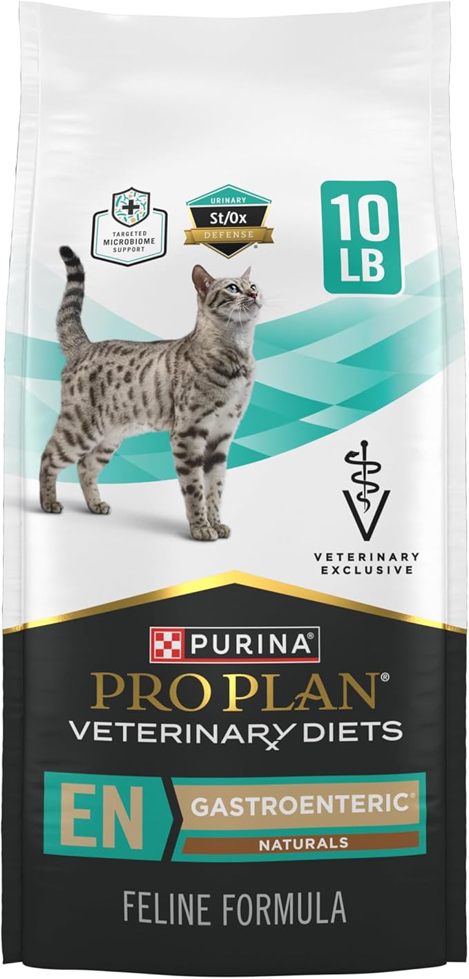 Purina Pro Plan Veterinary Diets EN Gastroenteric Naturals With Added Vitamins, Minerals and Nutrients Feline Formula Natural Dry Cat Food - 10 lb. Bag