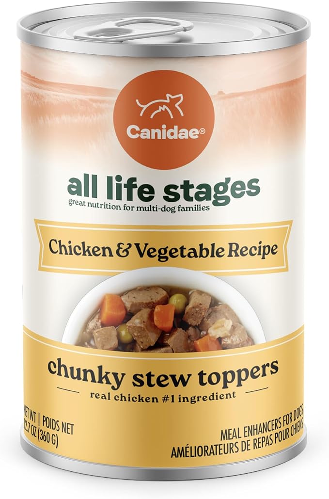 Canidae All Life Stages Wet Dog Food, Chunky Stew Toppers, Chicken & Vegetable Recipe, 12.7 oz. (Case of 6)