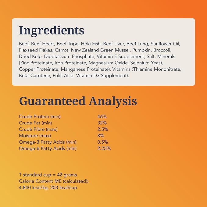 K9 Natural - Grain Free Freeze Dried Dog Food - Hoki & Beef, 17.6oz