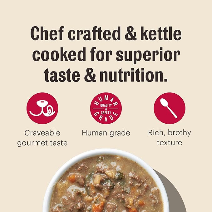 The Honest Kitchen Human Grade One Pot Stews: Simmered Salmon & Chicken Stew with Brown Rice & Broccoli Wet Dog Food, 10.5 oz x6