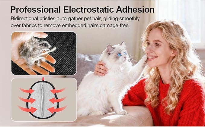 1-Piece Pet Hair Removal Glove with Massage for Dogs Cats Grooming