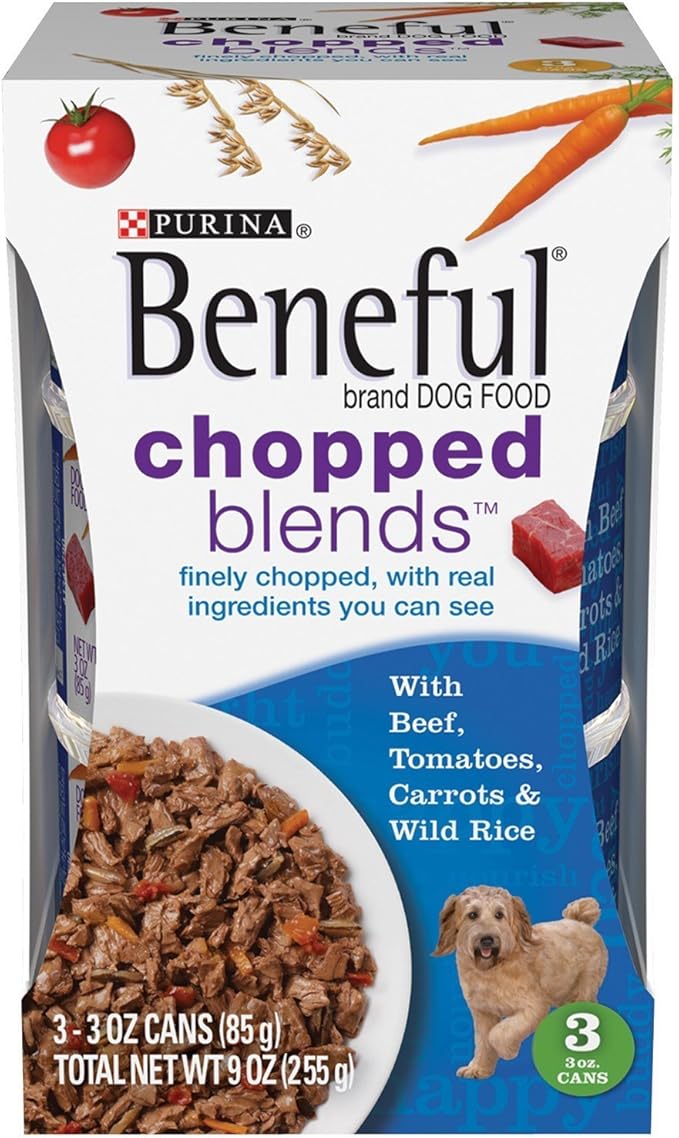 Beneful Chopped Blends with Beef, Tomatoes, Carrots and Wild Rice; 9 Ounce (Pack of 8)