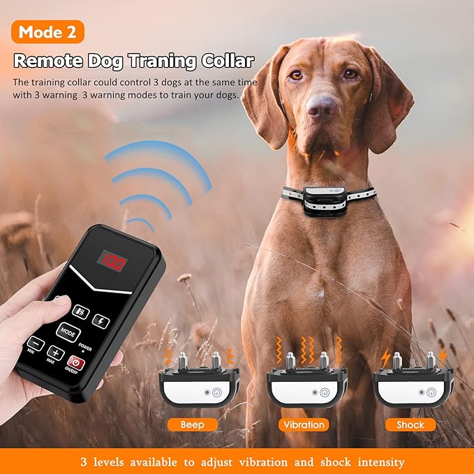 Wireless Dog Fence, Electric Fence System,Remote Dog Shock Training Collar 2 in 1, Perimeter Wireless Dog Boundary Pet Containment System Outdoor for The Yard,Suitable for Large/Small Dogs