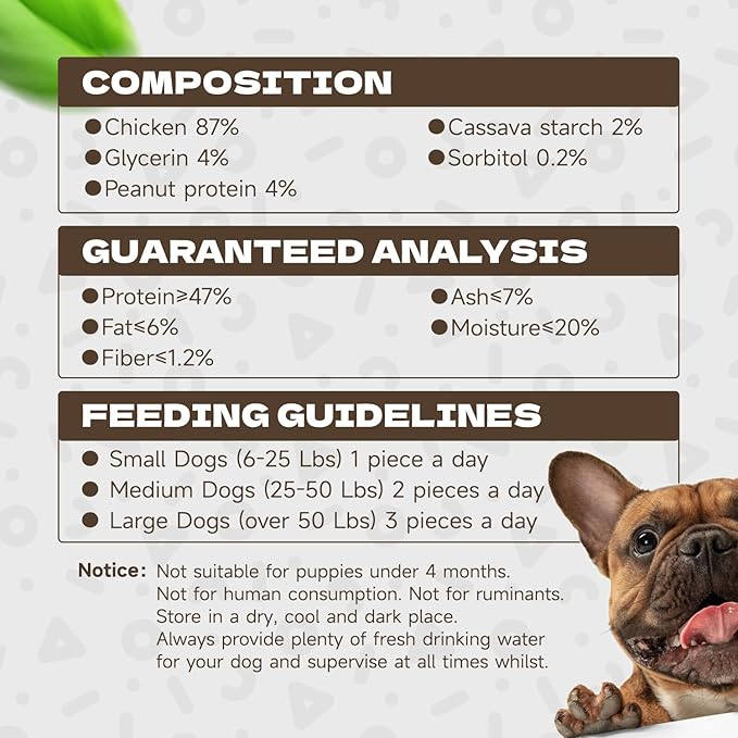 Chicken Rings Dog Treats, Natural Chicken Breast Jerky Rawhide-Free Soft Chews Healthy Dog Training Treats for Small Medium Large Breed 10.58oz