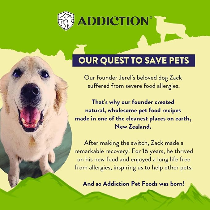 Addiction Herbed Lamb & Potatoes Raw Alternative Dog Food - Gently Air-Dried Complete Meal or Dog Food Topper for Digestive and Skin and Coat Health, 2 lb