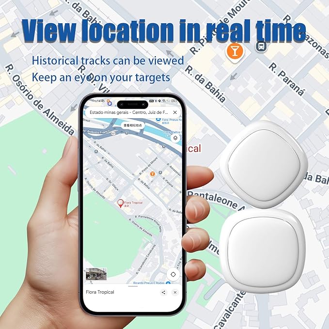 GPS Tracker for Vehicles, Pets & Kids – No SIM Card or Subscription Needed, Real-Time Mini Tracking Device with Free App, Waterproof & Magnetic, Long Battery Life Locator for Cars, Dogs, Assets
