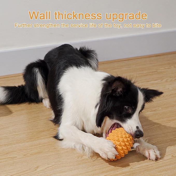 Treat Dispensing Dog Toys - Tough Rubber Chew Pine Cone, Bite-Resistant Pet Toy | Dogs Puppies Supplies for Treat Dispensing, Teeth Cleaning, Chewing, Playing Interactive Fun Training Toy
