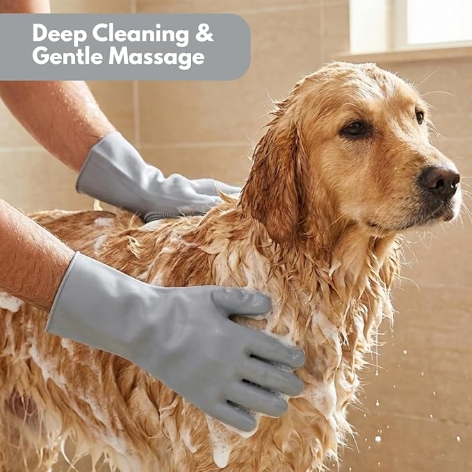 Silicone Pet Grooming Gloves for Dogs & Cats – Deshedding & Bathing Mitt – Gentle, Reusable, Easy to Clean