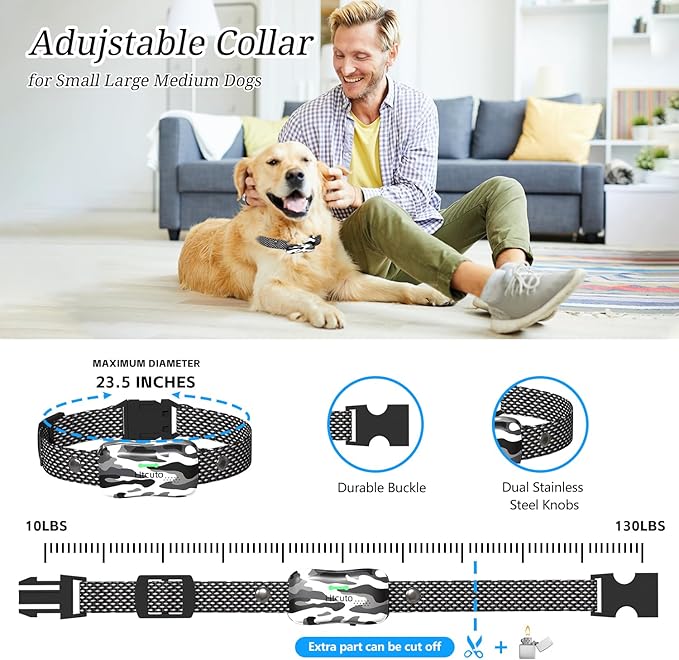 GT1-Wireless Dog Fence & Ultrasonic Training Collar - 1160-Yard Adjustable Boundary for Outdoor, 4 Modes (Beep/Vibration/Static/Ultrasonic), Waterproof, 185-Day Standby-1 Dog