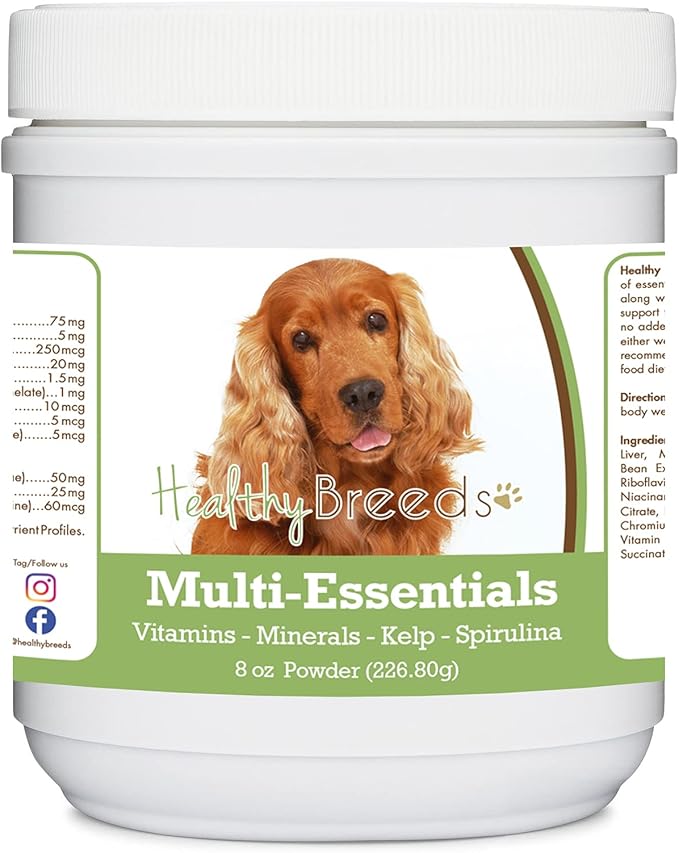 Healthy Breeds Cocker Spaniel Multi-Essentials Powder for Dogs - an Ideal Supplement of Vitamins, Minerals & Antioxidants for Your Dog - 8 oz