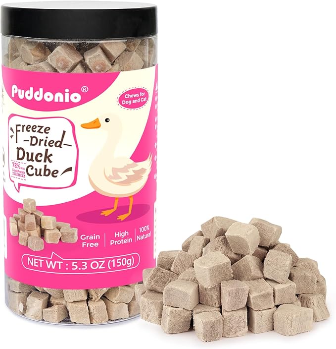 Freeze Dried Dog & Cat Treats – Single Ingredient Duck Breast, High Protein Training Treats & Food Topper, 5.3 oz