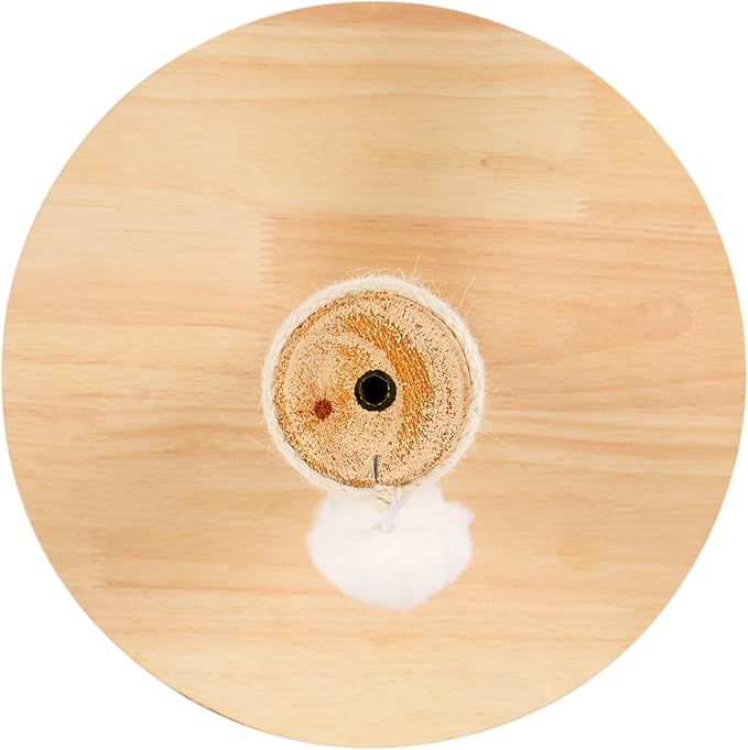 SAFAVIEH Home Collection Cat Scratch Tree Post Natural & Ivory Jute with Hanging Ball Toy