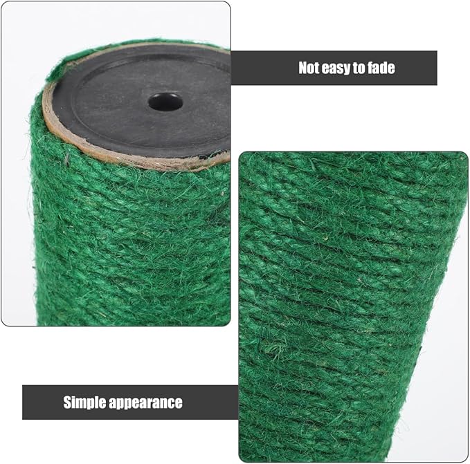 POPETPOP Cat Scratching Post Replacement, Natural Sisal Cat Scratching Pole Cats Claw Scratcher Kitten Tree Refill Pole Parts for Indoor Kittens Tower Green