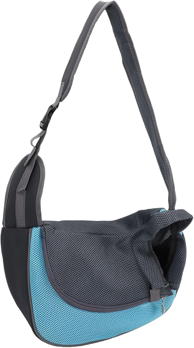 Pssopp Dog Supplies Breathable Puppy Sling Adjustable Neck Pet Carrier Purse for Outdoor Outings Camping Travel Small Cat Dog Sling Carrier, Travel (L)