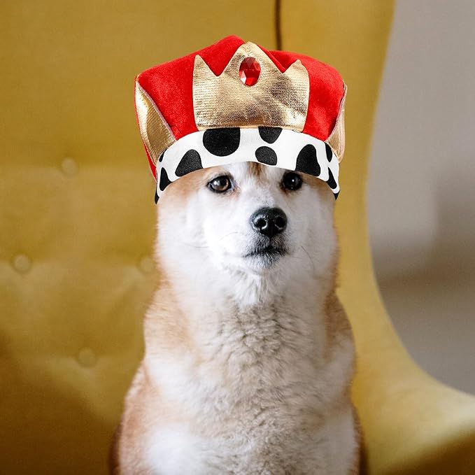 TOYANDONA Pet Dog Hat Party Crown Decorative Birthday Headdress Adjustable One Size for Cats and Dogs Festival Supplies